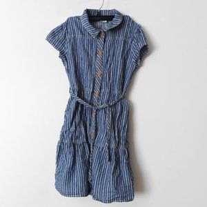 Wonder Nation Light Denim Striped Girls Dress